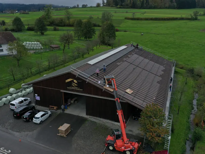 Luftaufnahme einer Photovoltaikanlage von Future Power